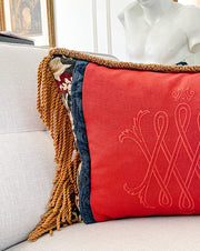 XL Vintage Rectangular Fringe Throw Pillow