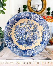 Spode Blue & Yellow Soup Bowls, Set Of 12