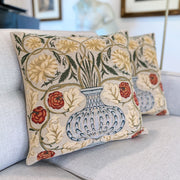 Belgian Floral Urn Tapestry Throw Pillow Cover