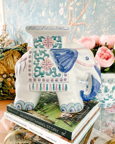 Vintage Mid-Size Chinoiserie Elephant Plant Stand
