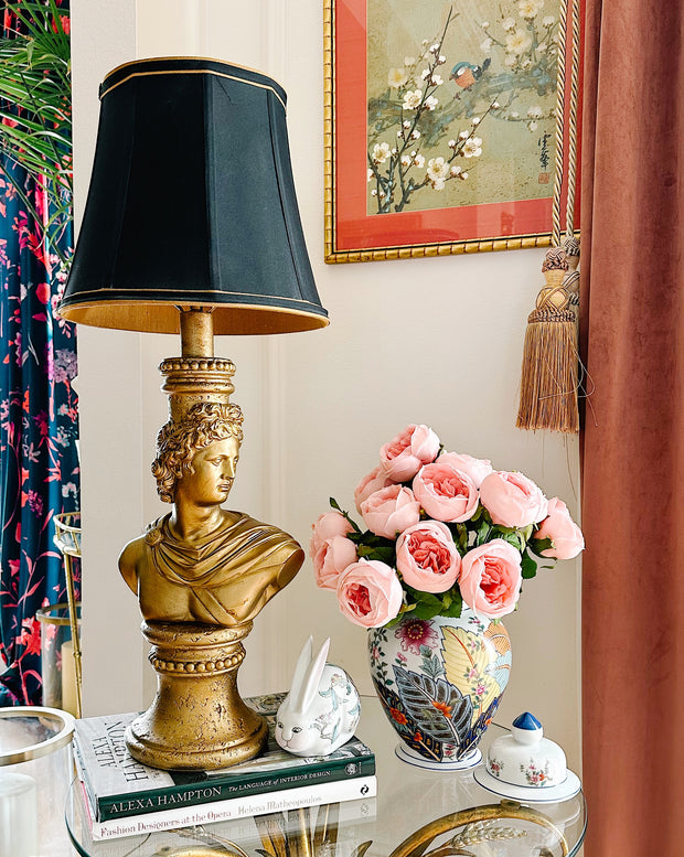 Neoclassical Gold Plaster Apollo Bust Table Lamp