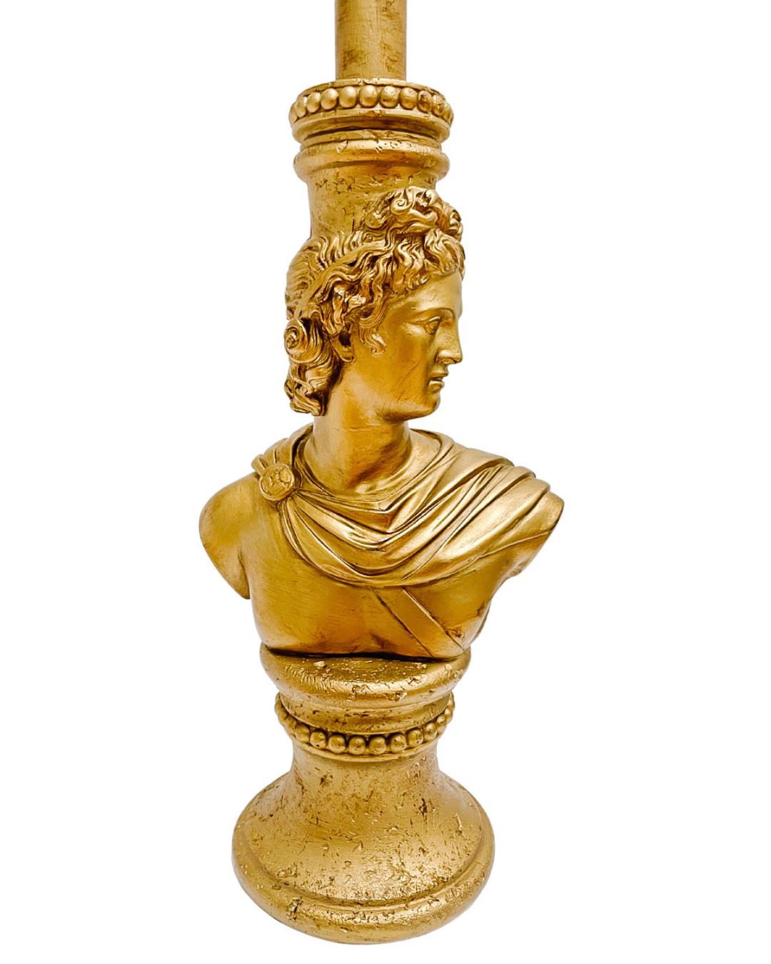 Neoclassical Gold Plaster Apollo Bust Table Lamp