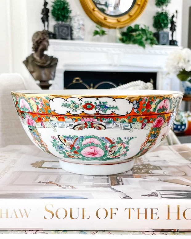 Vintage 8" Famille Rose Canton Decorative Bowl
