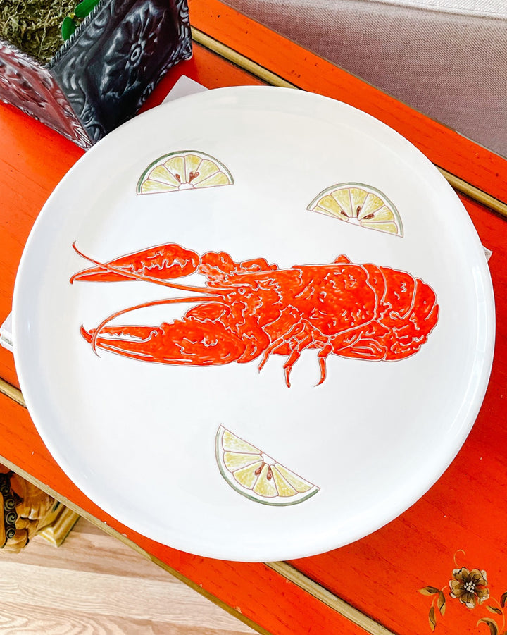 Vintage Italian Ceramic Lobster & Lemon Platter