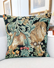 European Tapestry Forest Lion Pillow Cover