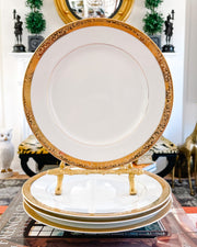 Set Of 4 Gold Encrusted Band Plates