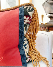 XL Vintage Rectangular Fringe Throw Pillow