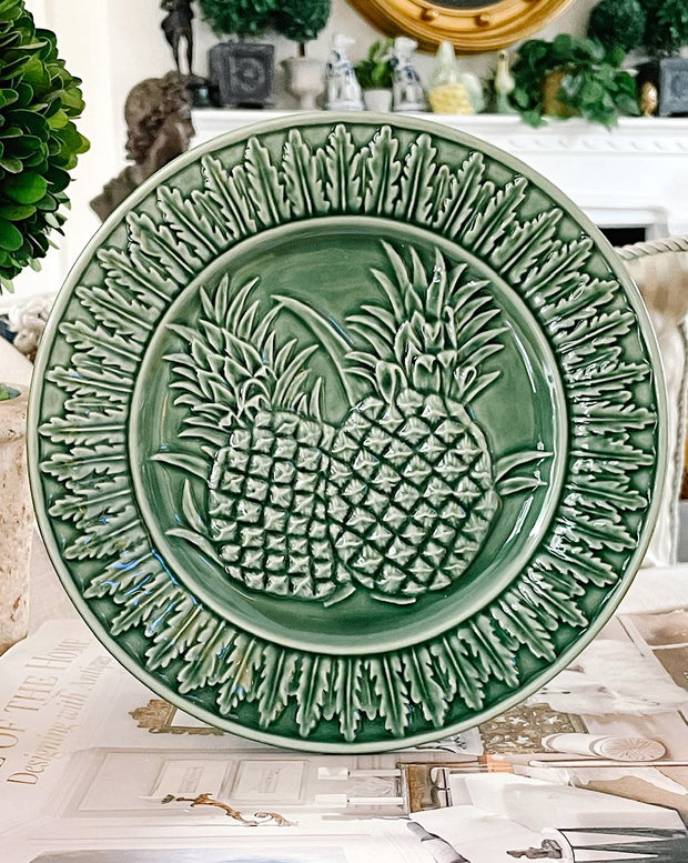 Bordallo Pinheiro 8.5 Pineapple Majolica Salad Plates