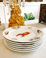 Vintage Bavarian Lobster Plates, Set Of 6