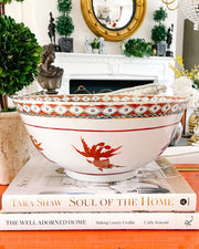 12" Chinese Red & Lavender Goldfish Bowl