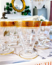 1940s Gold Encrusted Small Footed Tumblers