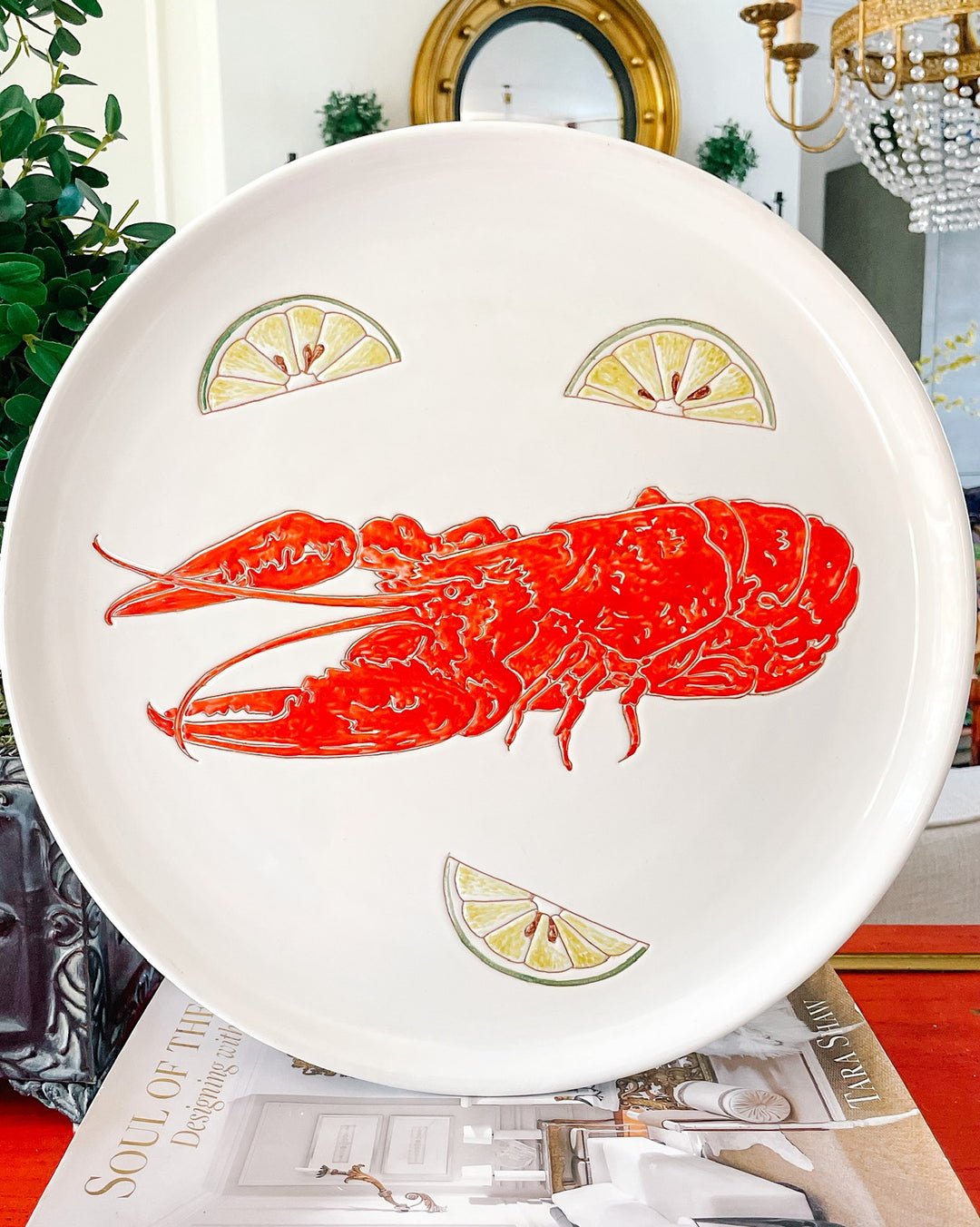 Vintage Italian Ceramic Lobster & Lemon Platter