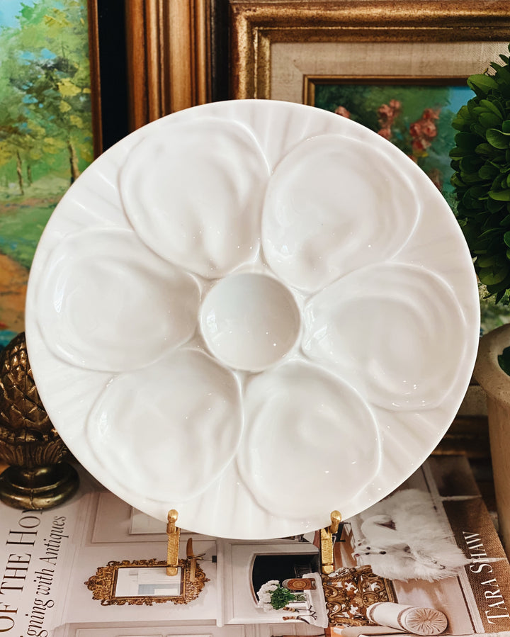 Pillivuyt France White Oyster Plate