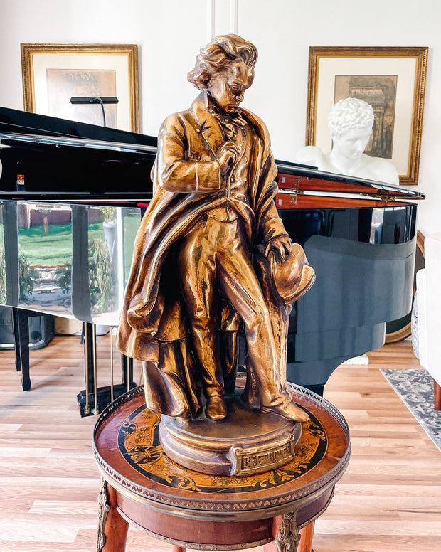 Large 22" Gilt Plaster Beethoven Baroque Sculpture