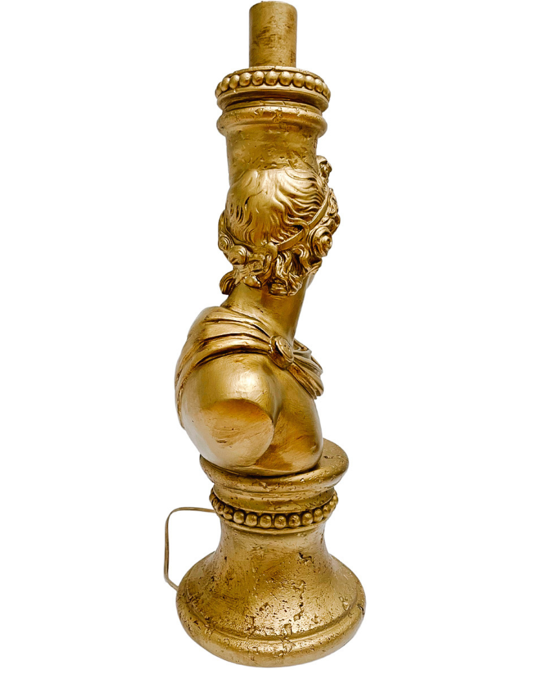 Neoclassical Gold Plaster Apollo Bust Table Lamp