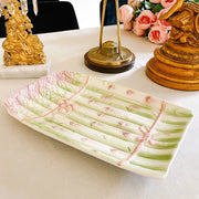 Large 14" Pink Bow Asparagus Italian Platter