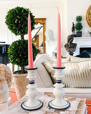 Navy Blue & White Scandinavian Candlesticks