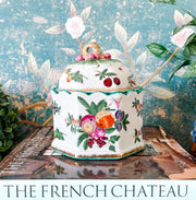 Vintage Chinoiserie Porcelain Fruit Lidded Box
