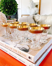 1940s Gold Encrusted Small Footed Tumblers