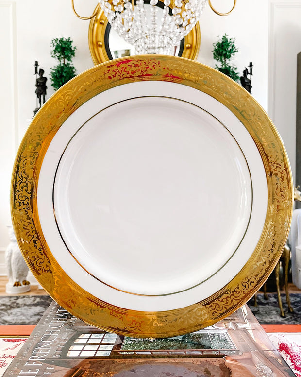 Large 12" Gold Encrusted Round Platter