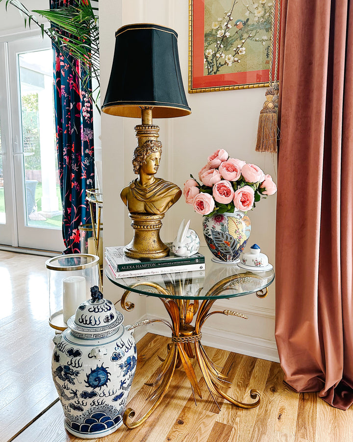 Neoclassical Gold Plaster Apollo Bust Table Lamp