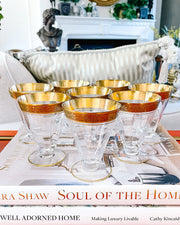 1940s Gold Encrusted Small Footed Tumblers