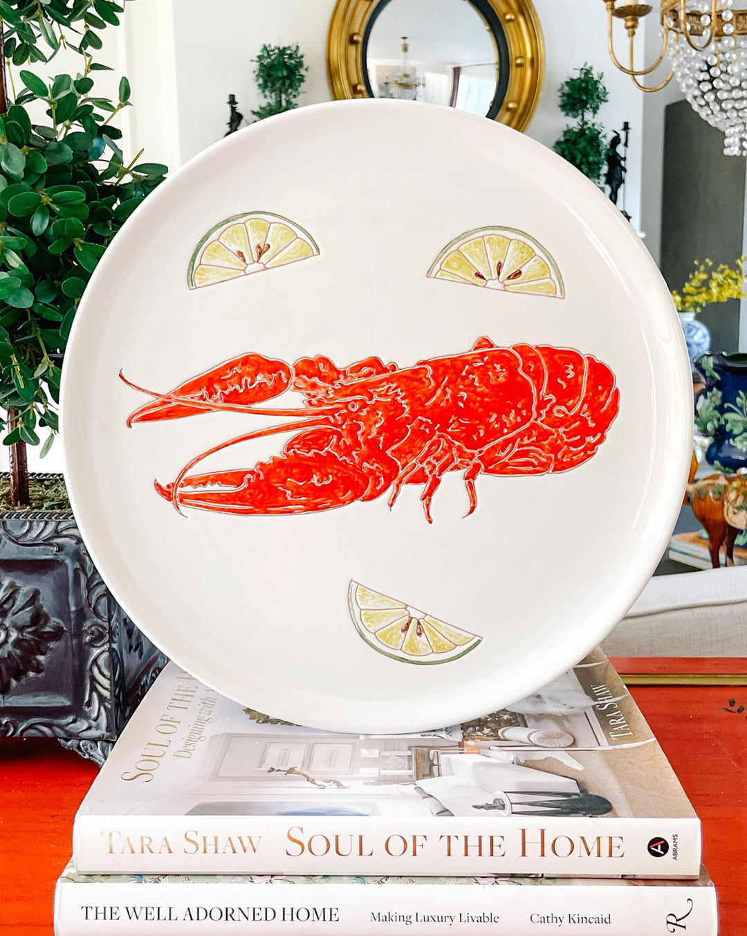 Vintage Italian Ceramic Lobster & Lemon Platter