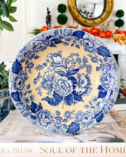 Spode Blue & Yellow Soup Bowls, Set Of 12