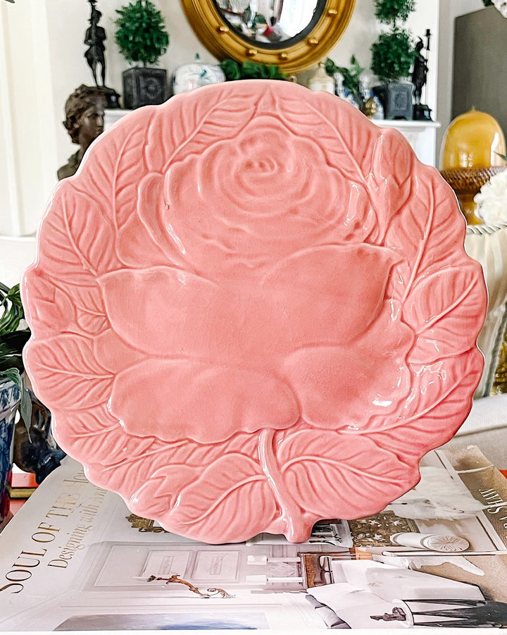 Bordallo Pinheiro Pink Rose Luncheon Plates