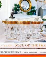 1940s Gold Encrusted Small Footed Tumblers